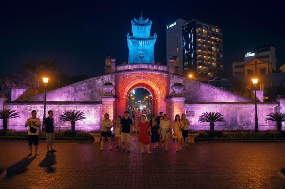 Quảng Bình Quan vào buổi đêm lung linh, huyền bí với hệ thống chiếu sáng nghệ thuật